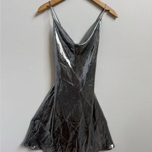 Zara Gray Spaghetti Strap Mini Sundress